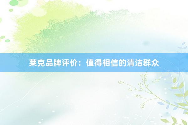 莱克品牌评价：值得相信的清洁群众